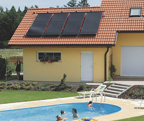 Solární systém na přípravu teplé vody, přitápění a ohřev bazénu